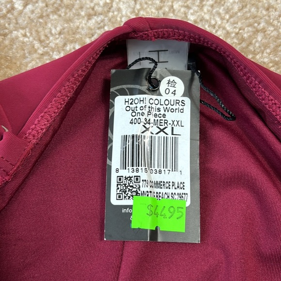 NWT H2OH!‎ Ruched One Piece Colours Out of this World Swimsuit Women XXL - Picture 3 of 10